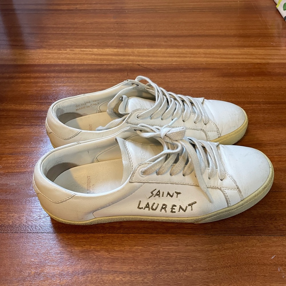 Saint Laurent Court Classic Leather Sneakers